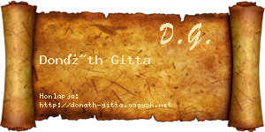 Donáth Gitta névjegykártya
